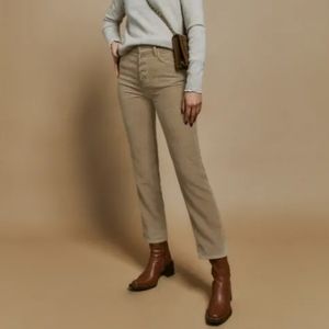 Cynthia Button Fly High Rise Straight Corduroy Pants REFORMATION SZ 29 CLAY NWT
